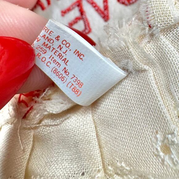 VTG Russ Christmas Love Santa Bear Circle Lace Ornament Embroidered - Picture 5 of 8